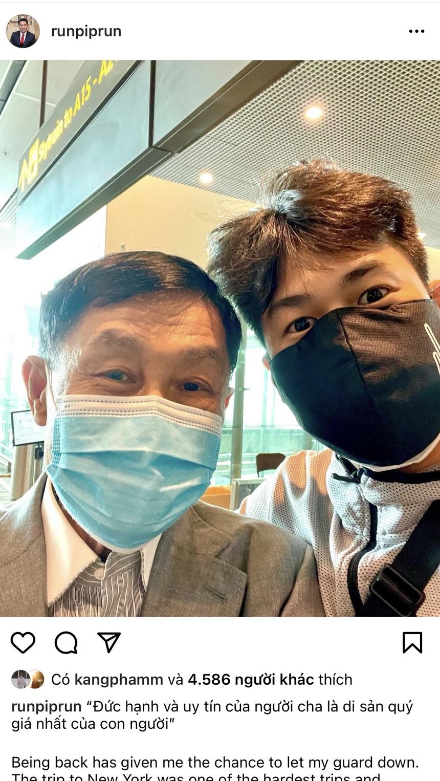 Phillip Nguyễn đăng tải hình ảnh thân thiết bên người cha sau khi cả hai hoàn thành chuyến công tác