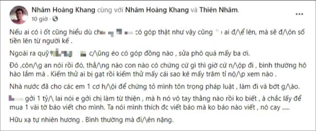 Bài đăng của Nhâm Hoàng Khang chỉ ít giờ sau khi 'cậu IT' bị bắt
