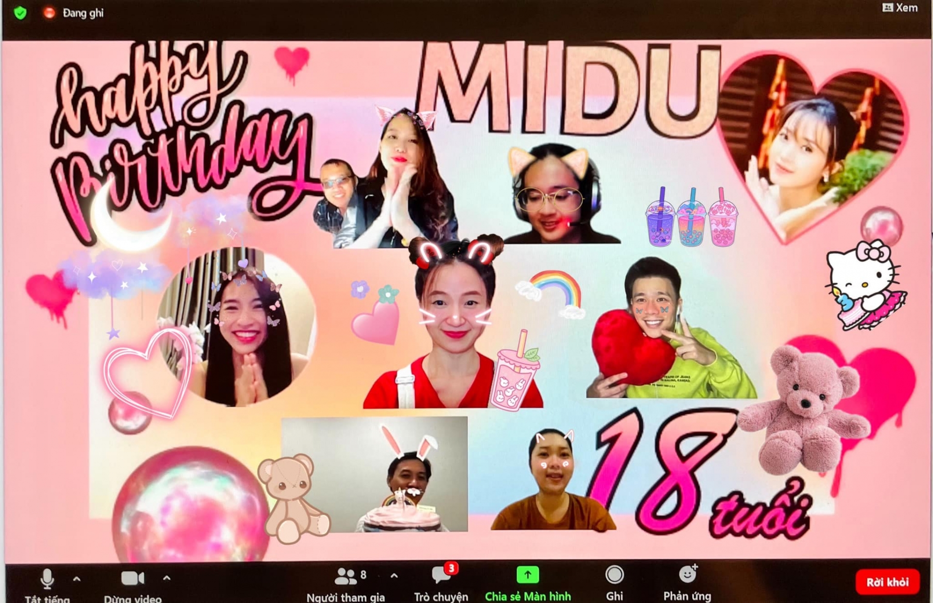 Buổi tiệc mừng sinh nhật online của Midu vào ngày 10/5