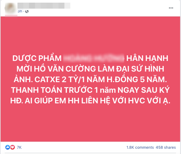 Bài viết của một công ty dược phầm, ngỏ lời mời Hồ Văn Cường làm Đại sứ hình ảnh gây xôn xao mạng xã hội