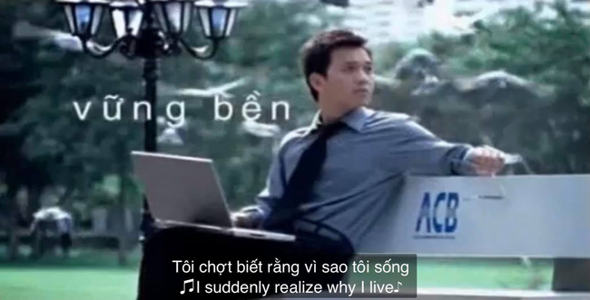 Phân cảnh trong đoạn quảng cáo của Ngân hàng Thương mại Cổ phần Á châu ACB có sự xuất hiện của Chủ tịch Trần Hùng Huy
