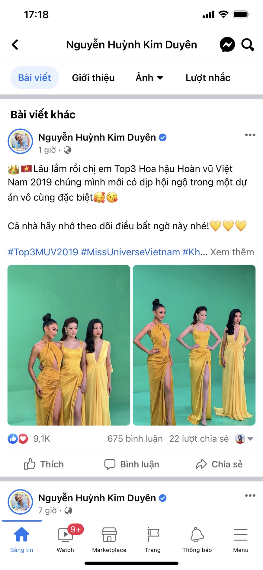 Bài đăng mới đây của Á hậu Kim Duyên trong hoạt động mới của top 3 Hoa hậu Hoàn vũ Việt Nam 2019