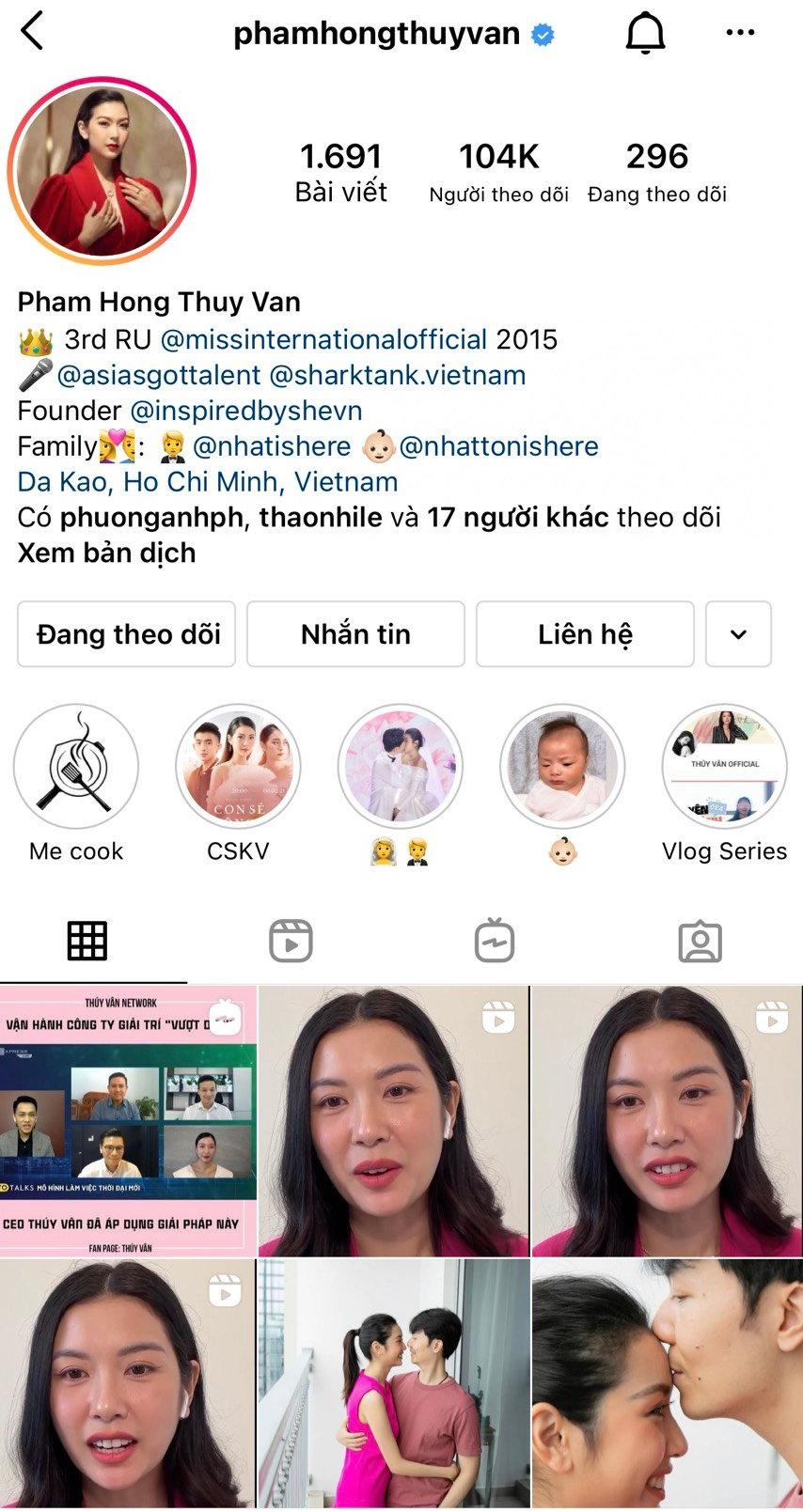 Á hậu Thúy Vân không hề để danh hiệu Á hậu 2 Hoa hậu Hoàn vũ Việt Nam 2019 trên trang cá nhân