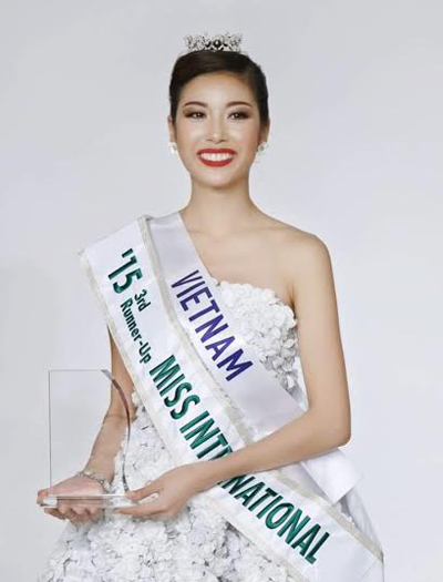 Đến thời điểm hiện tại, cô là người đẹp Việt Nam dành được thành tích cao nhất tại Miss International