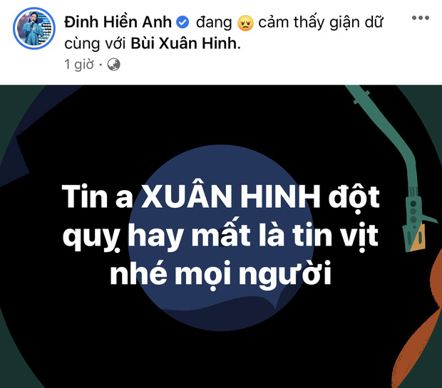 Ca sĩ Đinh Hiền Anh bức xúc lên tiếng trước thông tin giả liên quan đến nghệ sĩ Xuân Hinh
