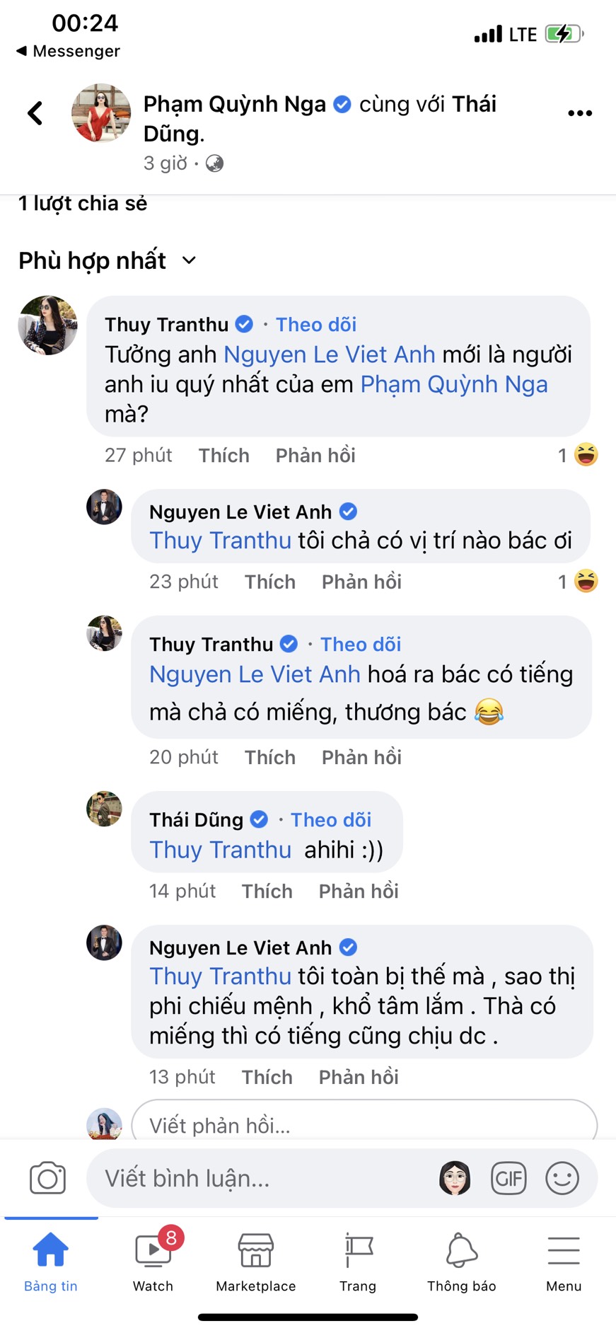Bình luận hài hước của Việt Anh dưới bài viết của 'bạn gái tin đồn' khiến dân tình thích thú