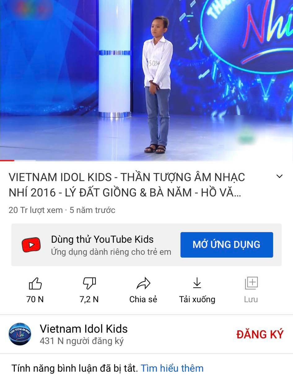 Vietnam Idol Kids khóa bình luận của những video liên quan đến Hồ Văn Cường suốt nhiều tuần qua