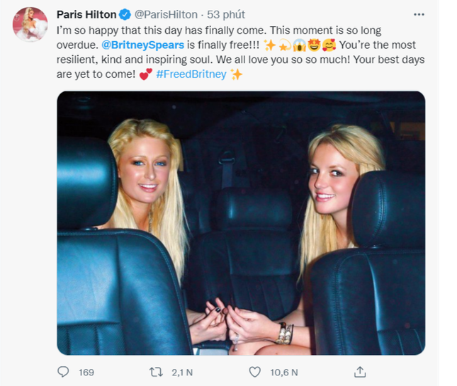 Trong ngày kết hôn nhưng Paris Hilton cũng không quên gửi lời chúc mừng đến cô bạn cũ