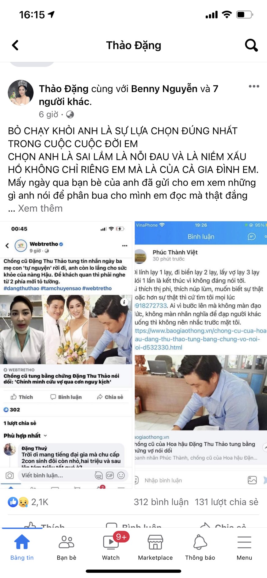 Bài viết mà Hoa hậu Đặng Thu Thảo đăng tải cách đây ít giờ