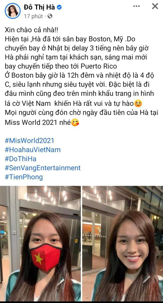 Bài viết mới nhất Hoa hậu Đỗ Thị Hà cập nhật tình hình đến người hâm mộ