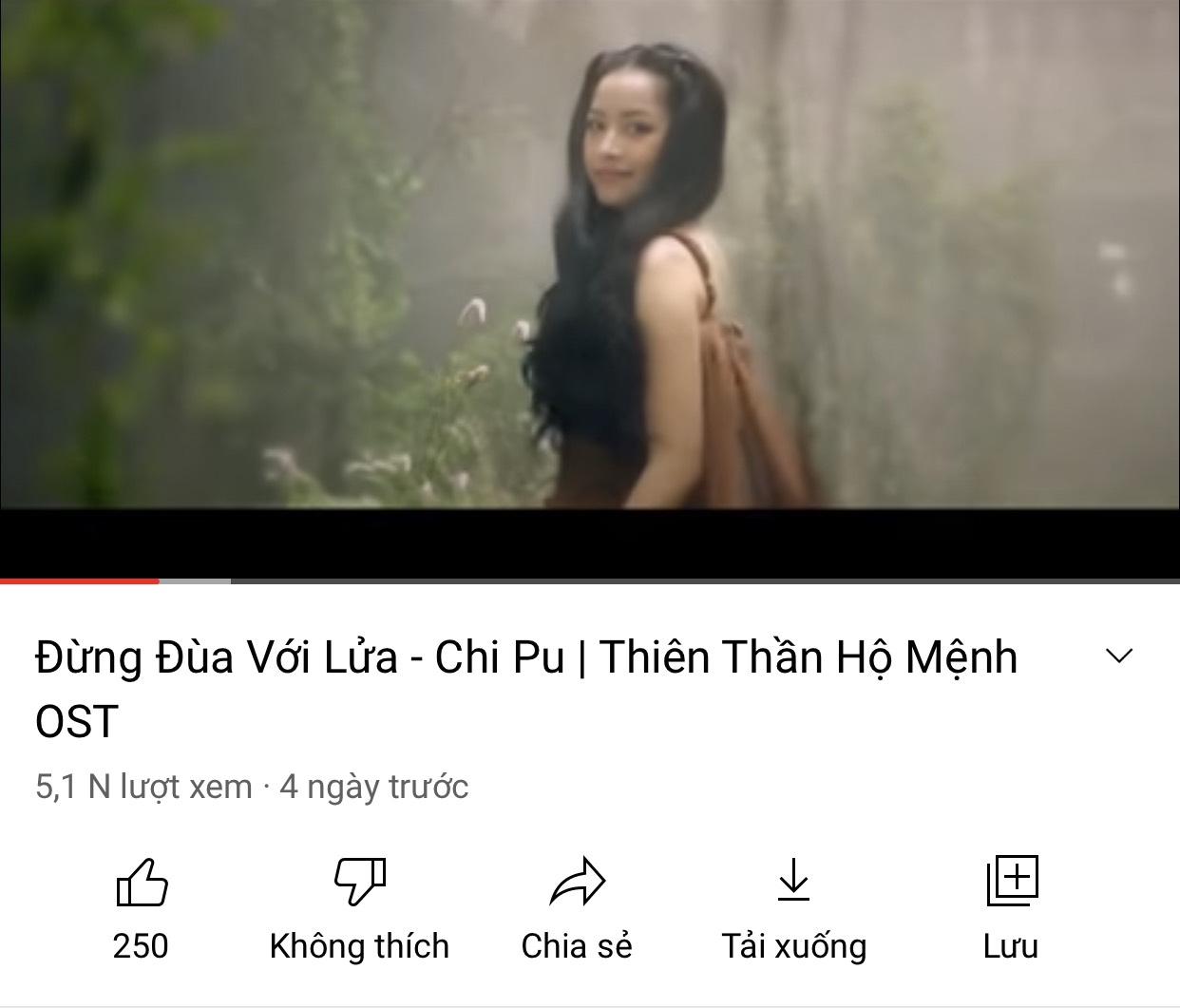 MV 'Đừng đùa với lửa' của Chi Pu vừa được đăng tải cách đây ít ngày nhưng thành tích lại vô cùng thấp