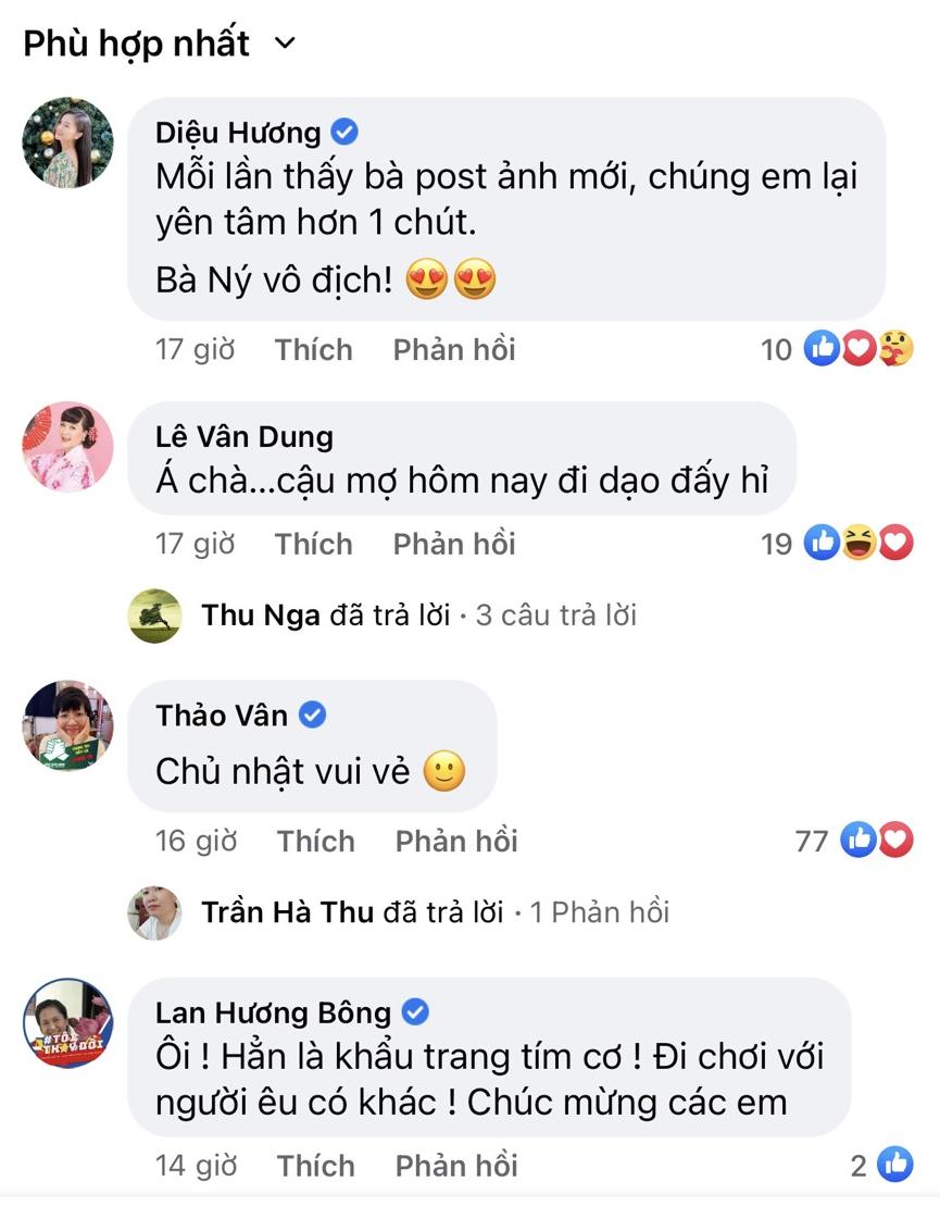 MC Thảo Vân cùng nhiều nghệ sĩ nổi tiếng đã để lại bình luận bên dưới bài viết của Công Lý