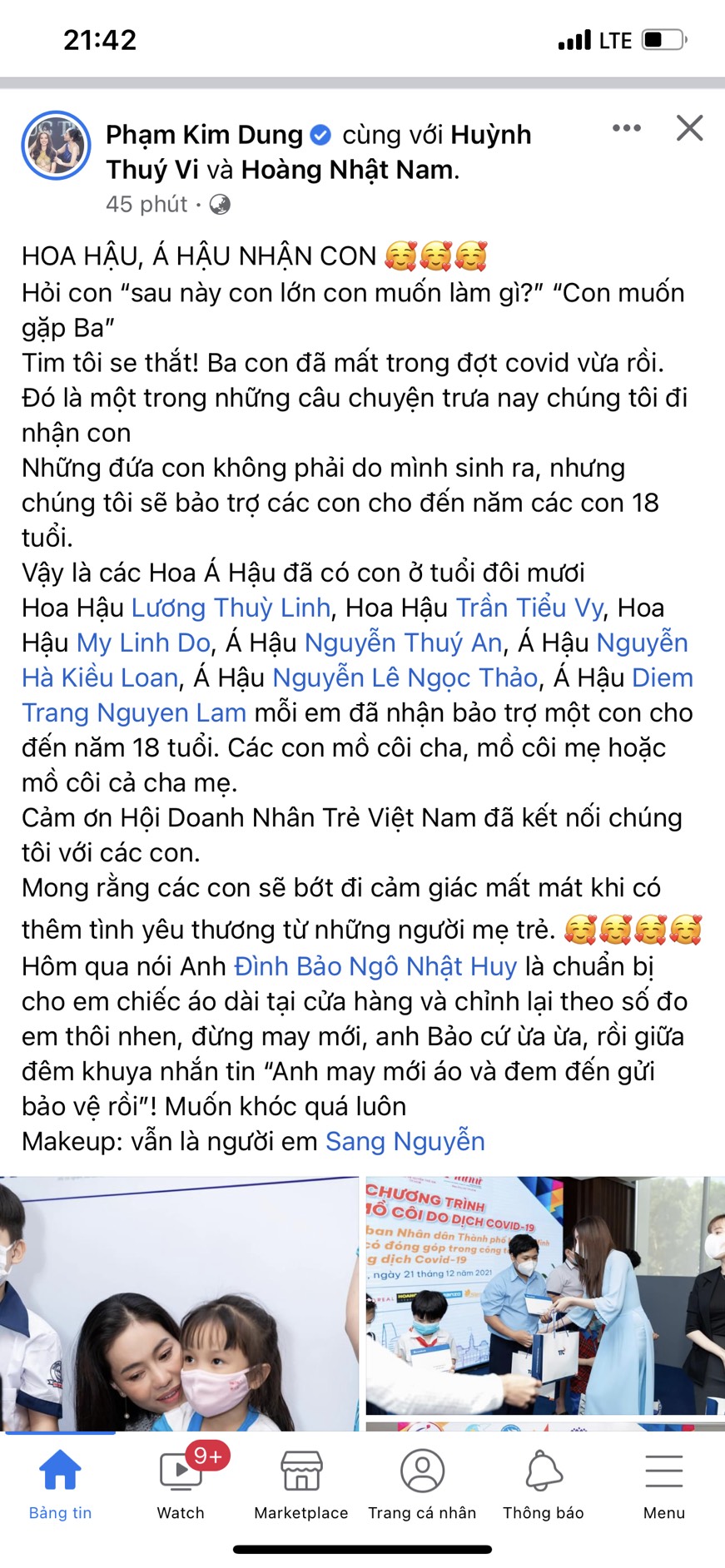 Bài viết được 'bà trùm Hoa hậu' Phạm Kim Dung đăng tải trên trang cá nhân