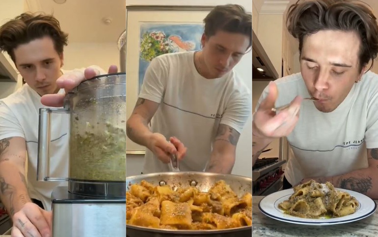 Thời gian qua, những video nấu ăn của Brooklyn được vị hôn phu đăng tải trên mạng xã hội khiến dân tình chú ý