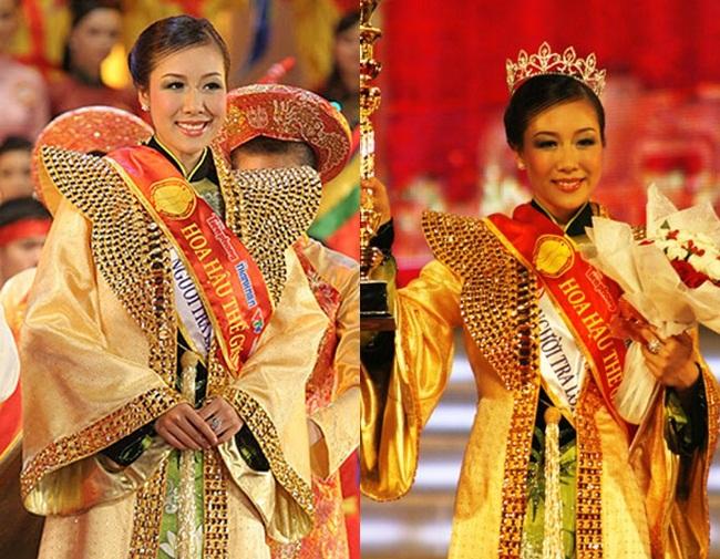 Hoa hậu Ngô Phương Lan tại thời điểm đăng quang ngôi vị cao nhất của Hoa hậu Thế giới người Việt 2007