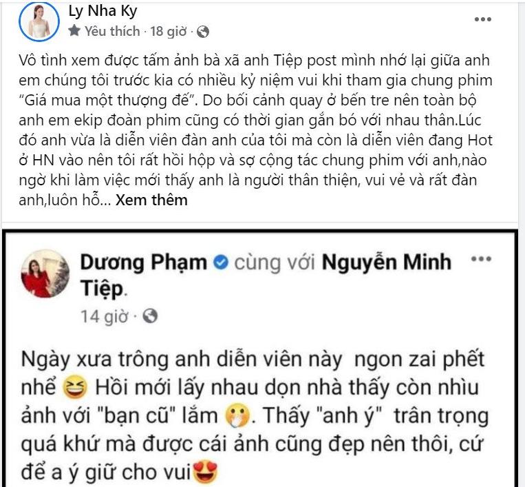 Lý Nhã Kỳ chia sẻ lại hình ảnh bài viết của Phạm Dương cùng dòng trạng thái liên quan đến tình cũ