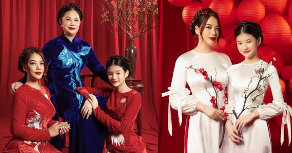 3 thế hệ gia đình Trương Ngọc Ánh chụp ảnh Tết chứng minh vẻ đẹp được di truyền qua nhiều thế hệ