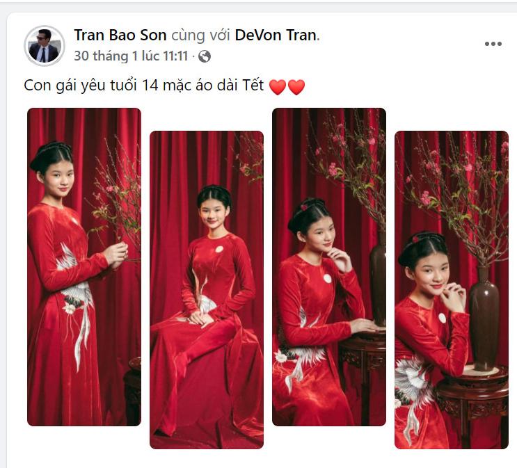 Nếu không xuất hiện cùng, anh cũng đăng tải hình ảnh con gái Bảo Tiên trong dịp Tết mà không nhắc gì đến con gái thứ 2