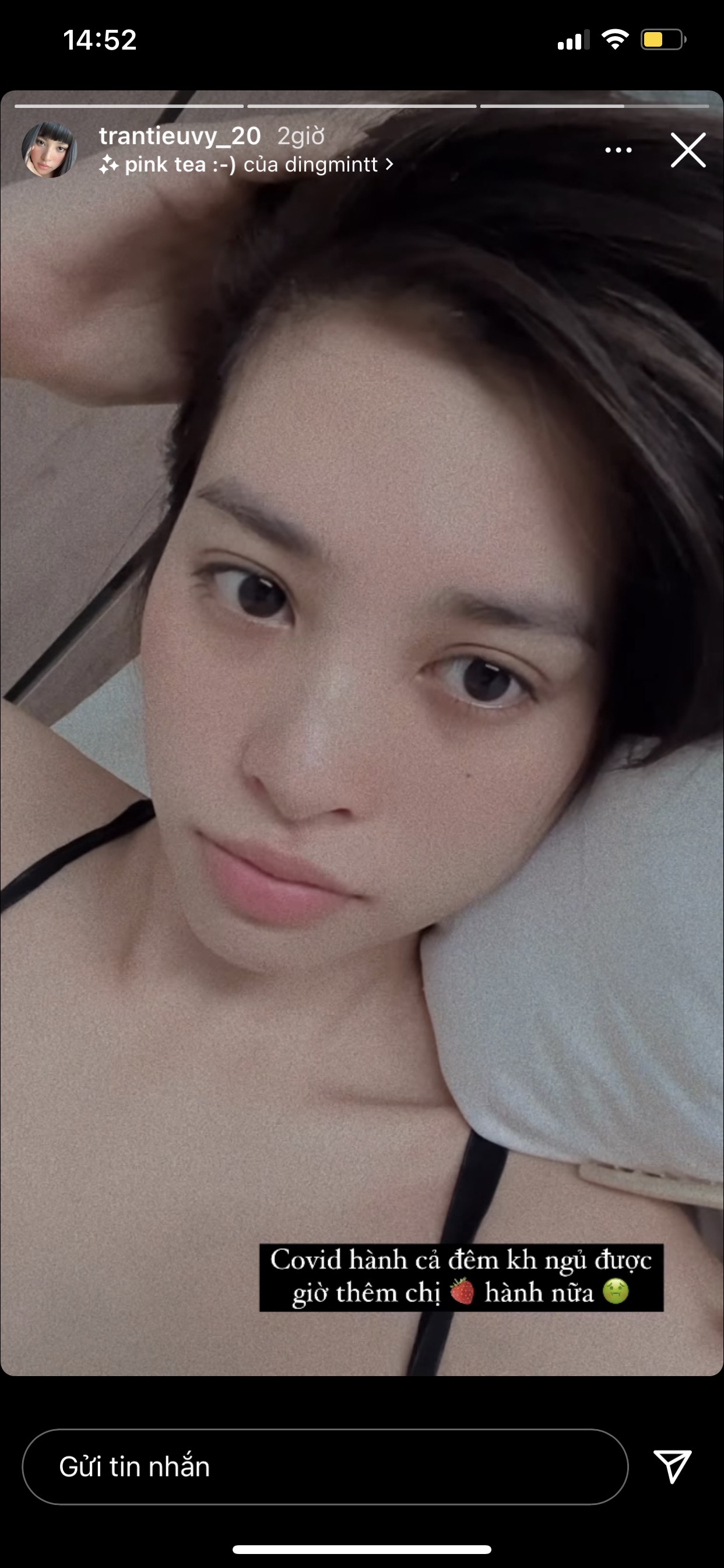 Hình ảnh Hoa hậu Tiểu Vy thông báo việc bản thân nhiễm Covid-19 từng khiến nhiều người trầm trồ vì mặt mộc đẹp hoàn hảo