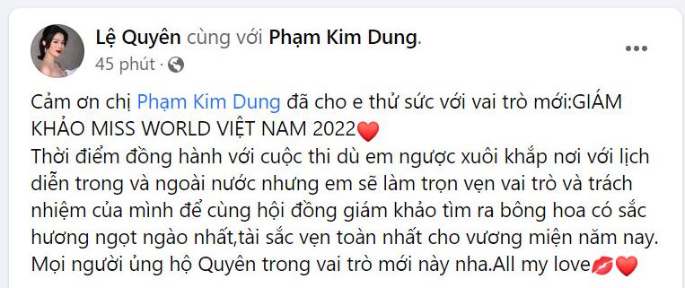 Lệ Quyên ngồi 'ghế nóng', trở thành BGK Miss World Vietnam 2022 - Ảnh 3