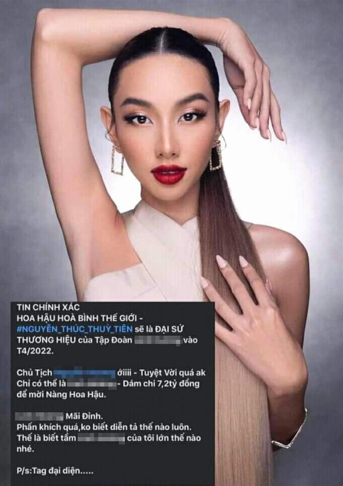 Mạng xã hội râm ran tin đồn một thương hiệu kém chất lượng đã thành công mời Hoa hậu Thùy Tiên làm đại sứ thương hiệu với giá trị hợp đồng lên đến 7,2 tỷ