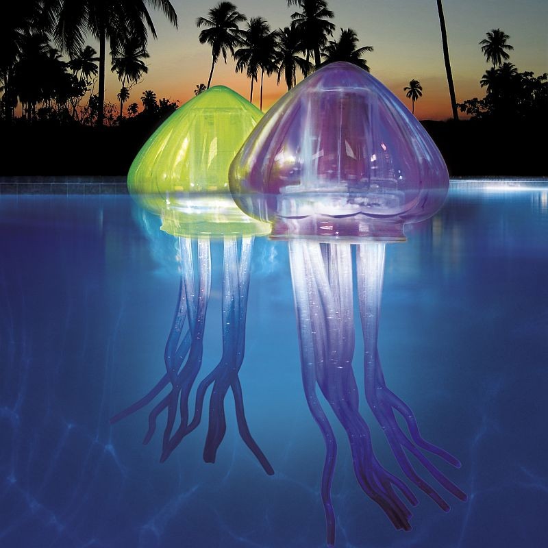Hai chiếc đèn hình bạch tuộc nổi trên mặt bể bơi có thể sẽ tạo cho bạn cảm giác bạn đang bơi ở đại dương vậy.