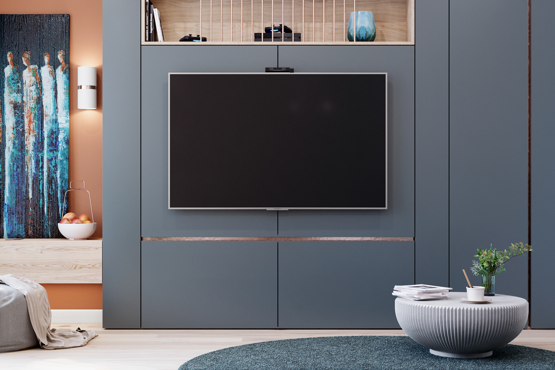 Kệ ti vi được thiết kế độc đáo, bắt mắt. Kệ ti vi được thiết kế độc đáo, bắt mắt.