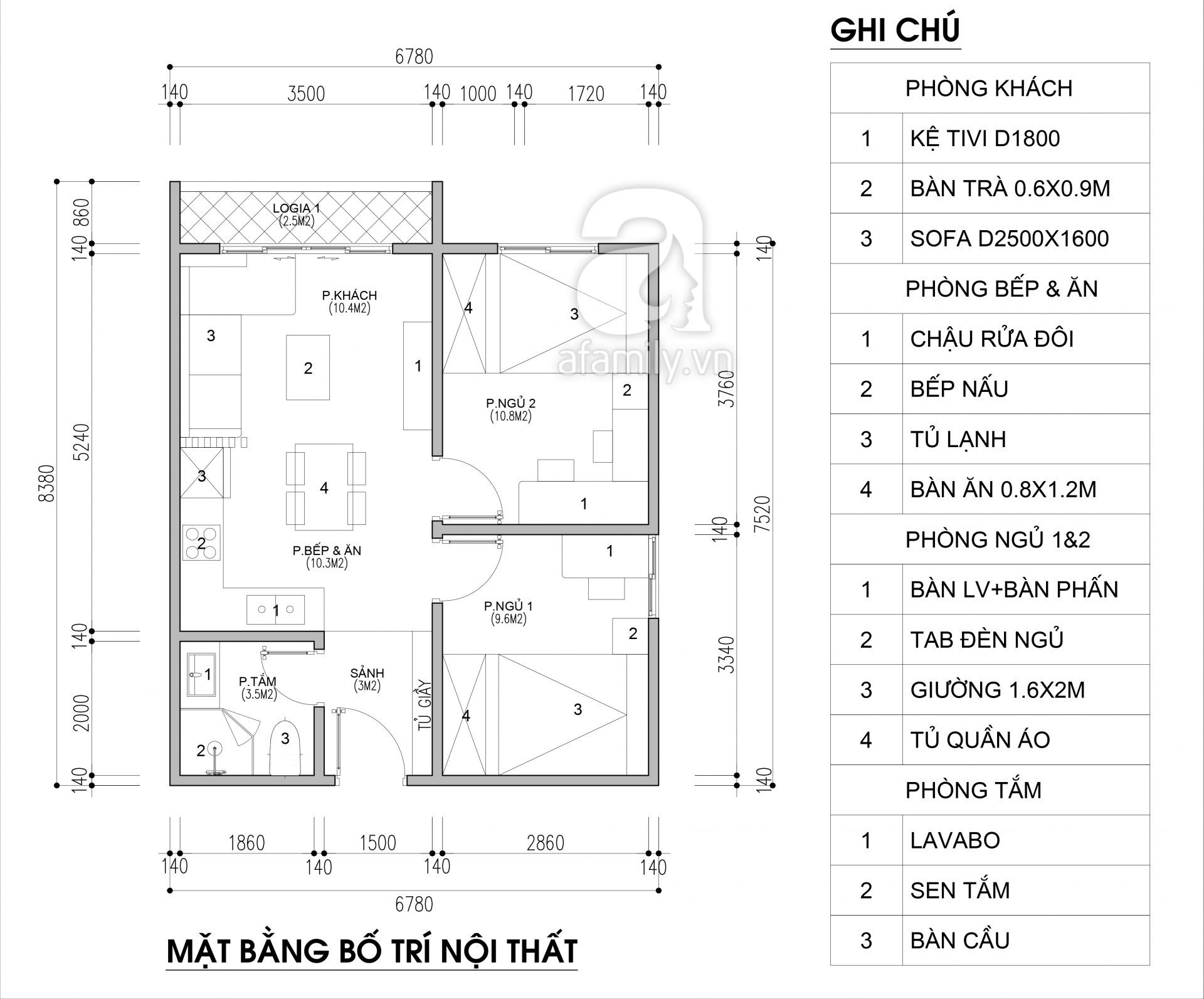 Mặt bằng bố trí nội thất. Mặt bằng bố trí nội thất.