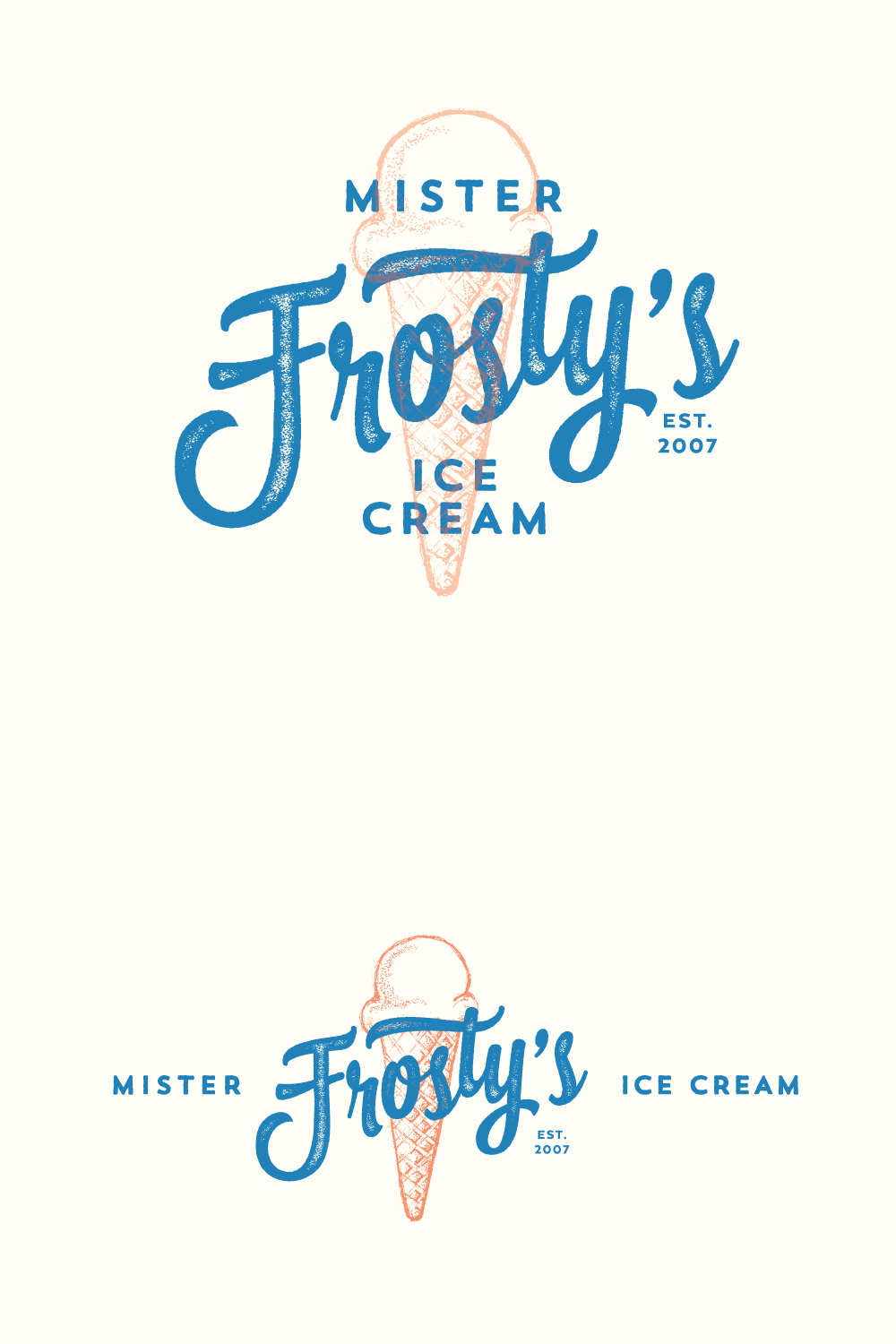 Thiết kế thương hiệu Frosty's Ice Cream trong tay nhà thiết kế 99design màu xanh lá cây.