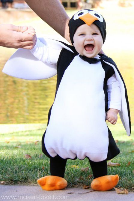 Chim cánh cụt nhỏ đang hớn hở hạnh phúc khoe hàm móm của mình