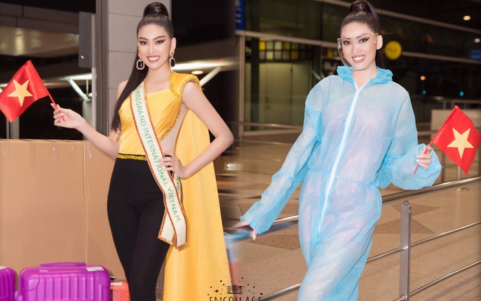 Á hậu Ngọc Thảo đại diện Việt Nam đến Thái Lan dự thi Miss Grand International 2020 với nụ cười rạng rỡ ngay cả khi mặc trang phục bảo hộ. Khi cô nàng tỉ mỉ chọn ngay phong cách thời trang chống dịch với bộ đồ bảo hộ và chiếc khẩu trang trong suốt đầy tính thẩm mỹ.