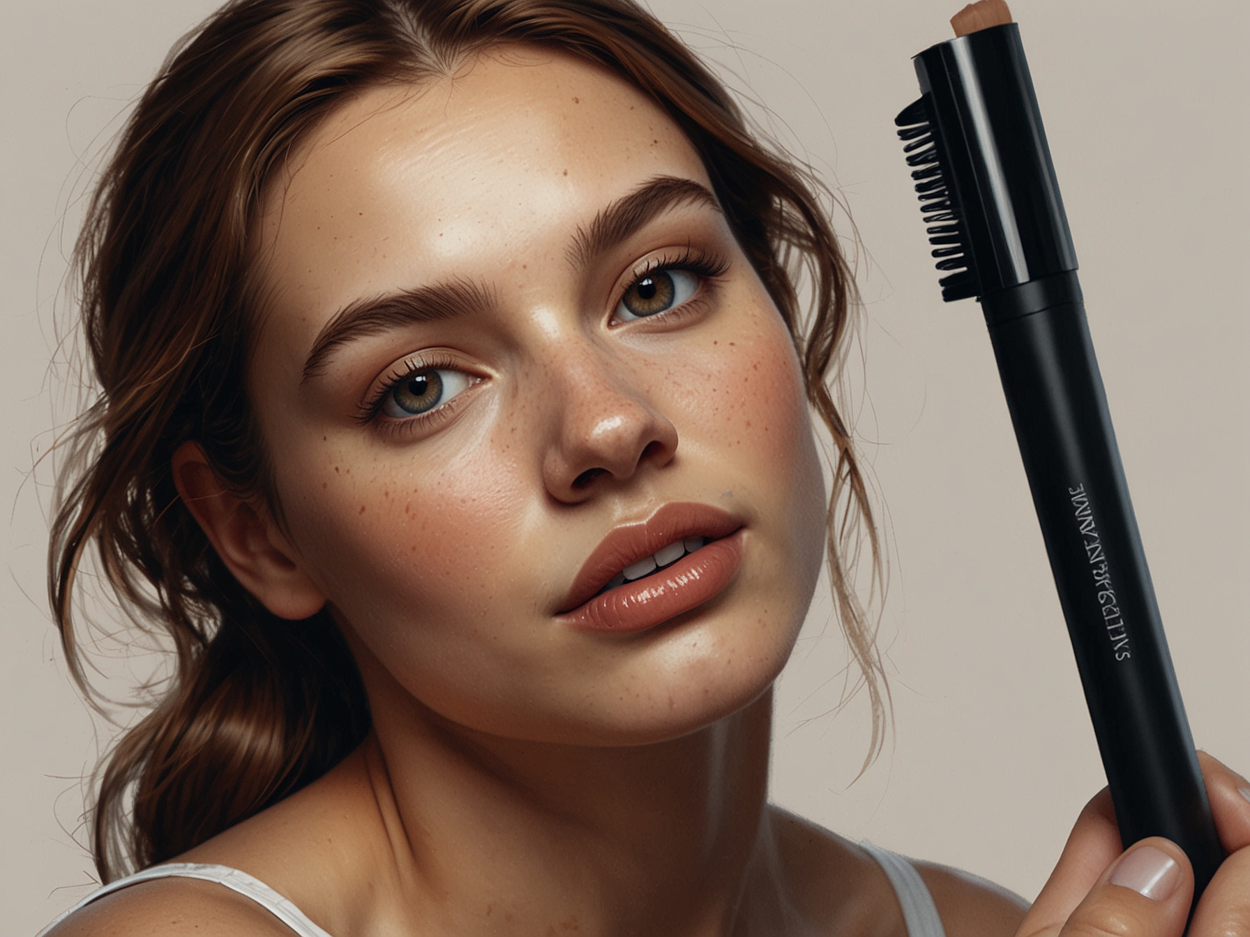 A close-up of a woman with radiant skin and minimal makeup, emphasizing the art of natural makeup that enhances one's features while maintaining a fresh look.