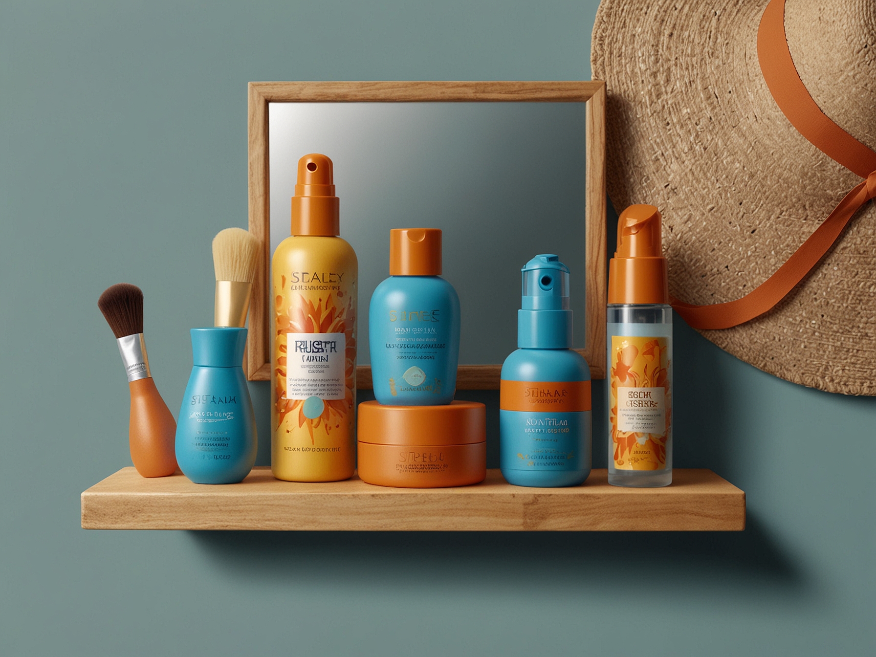 Sun protection products arranged neatly on a vanity, highlighting the necessity of sunscreen to shield skin from harmful UV rays and maintain youthful appearance.