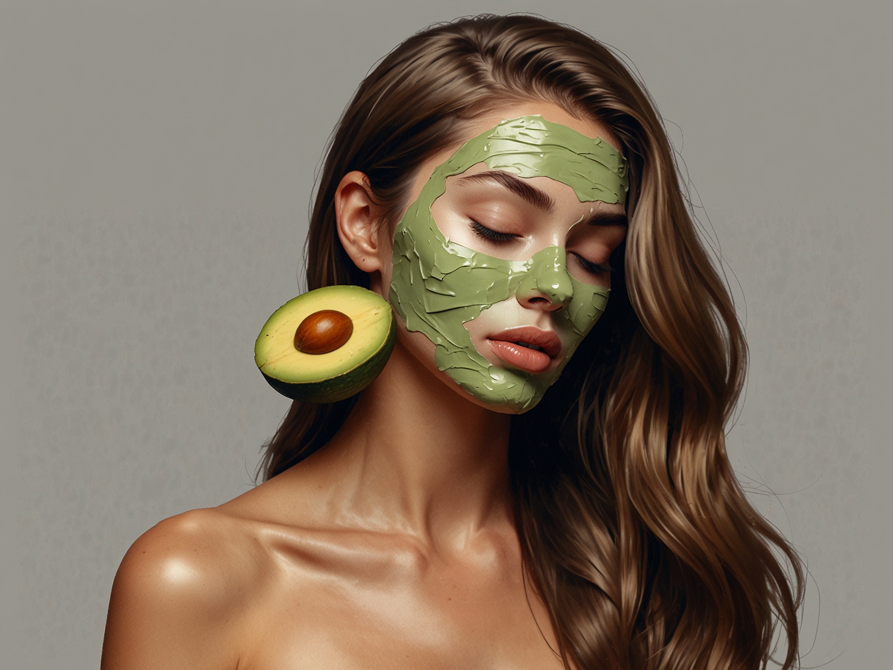 A person applying a nourishing hair mask made from natural ingredients like olive oil, avocado, and honey to rejuvenate their hair after a long day.