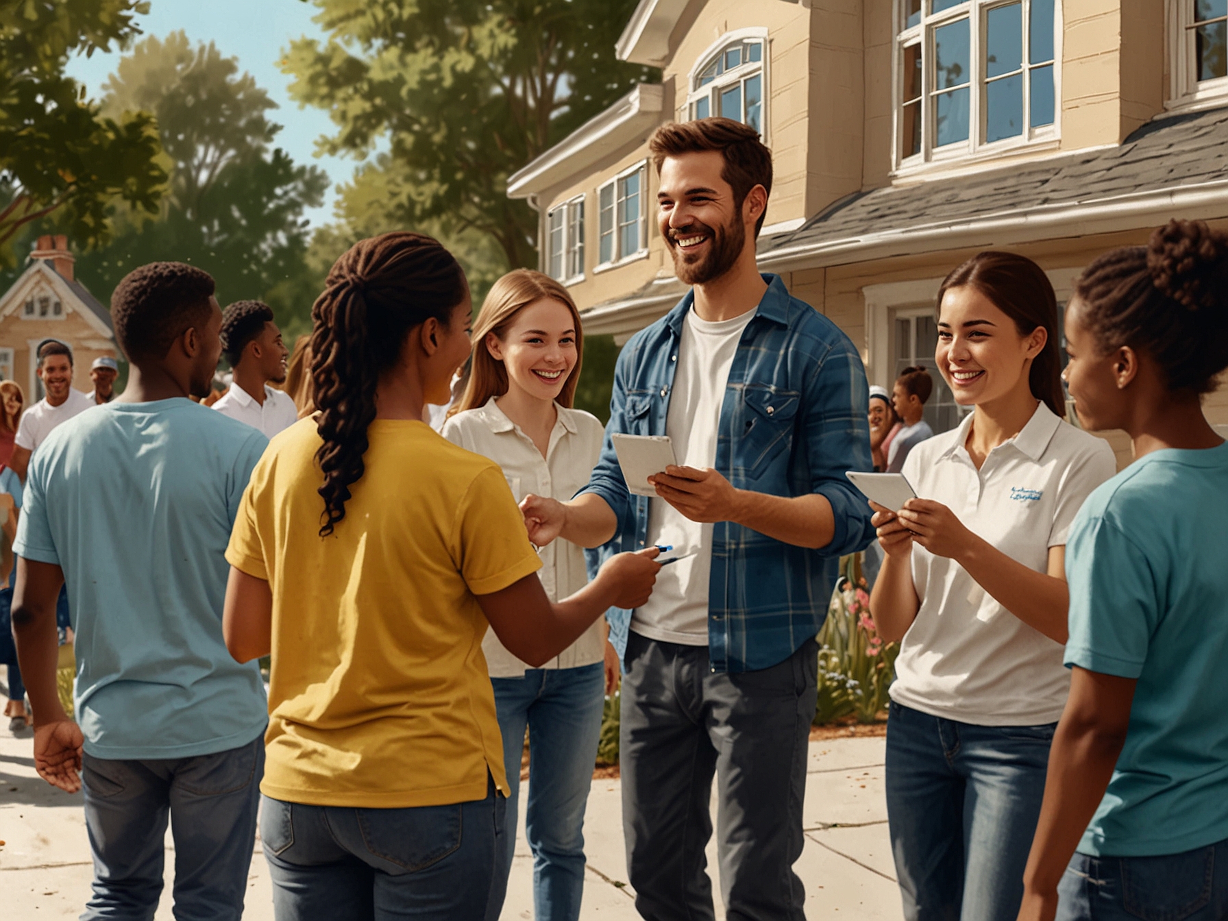 People engaging in a community volunteer activity, showcasing the joy of connecting with others and enhancing the community—an essential part of living beautifully.