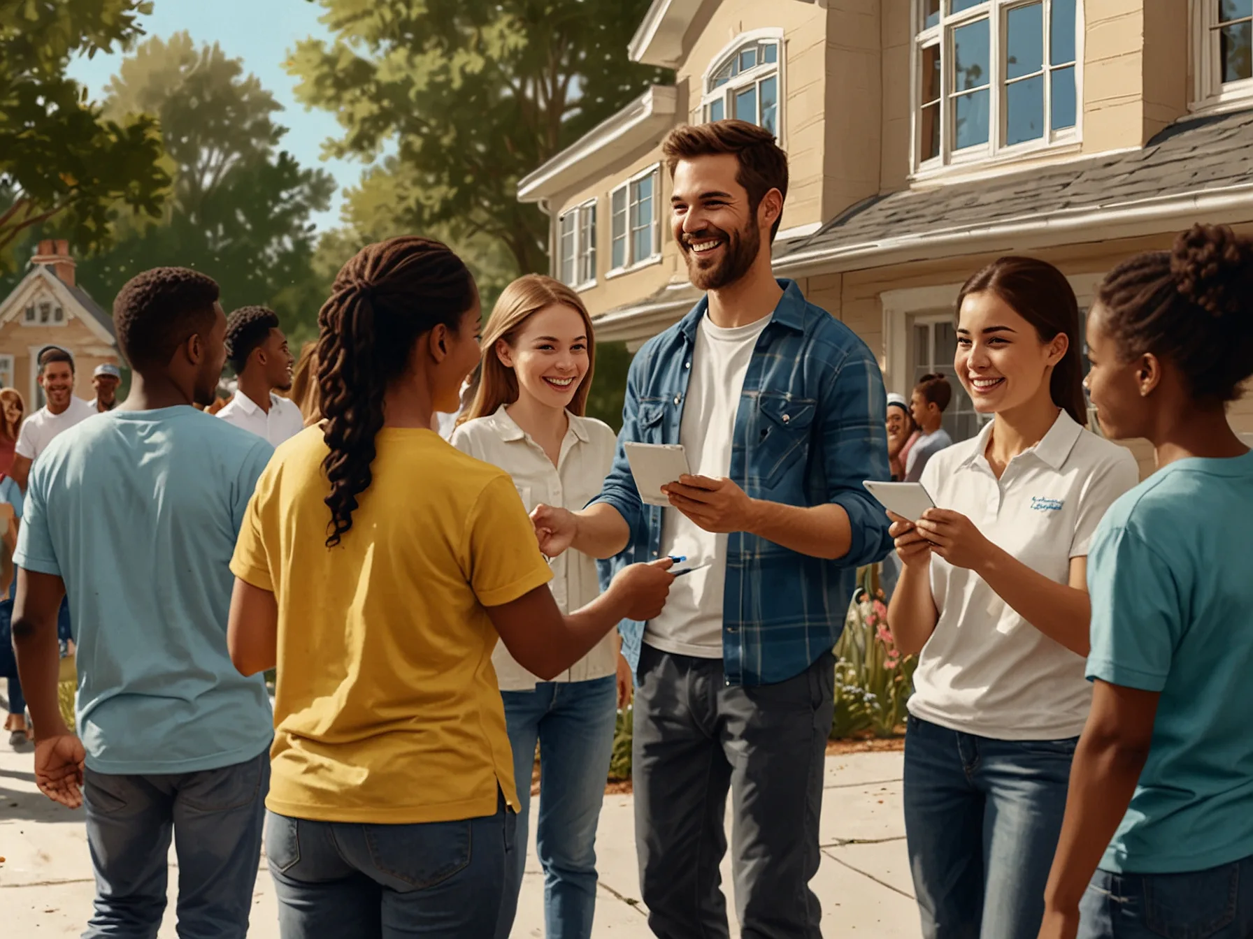 People engaging in a community volunteer activity, showcasing the joy of connecting with others and enhancing the community—an essential part of living beautifully.