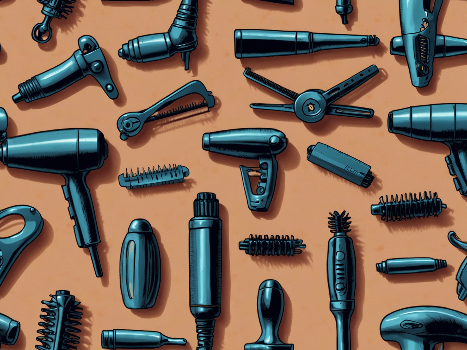 An image showing a variety of hair styling tools like curling irons and straighteners, highlighting the DIY aspect of hair styling at home.