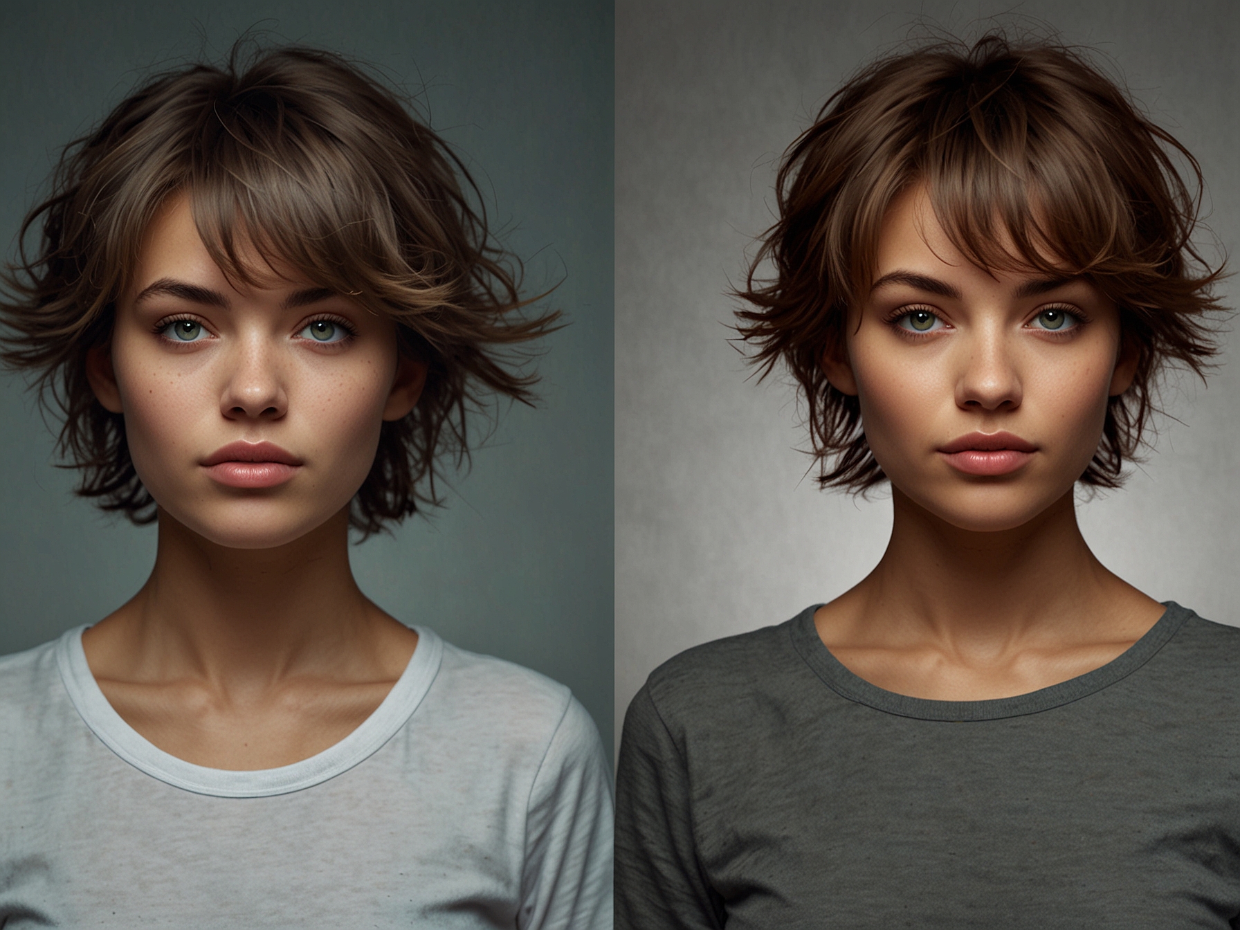 A before-and-after image showing a person with messy hair transformed into a sleek, styled hairdo. The contrast highlights the impact of a good hairstyle on confidence and mood.