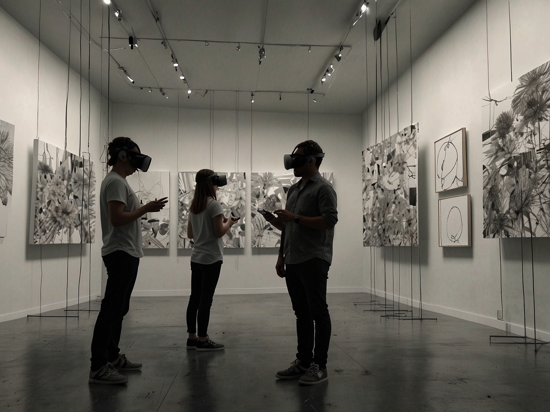 An artist performing live during a contemporary art event, surrounded by an audience that is emotionally involved. This moment emphasizes the communal aspect of experiencing art together and sharing stories.