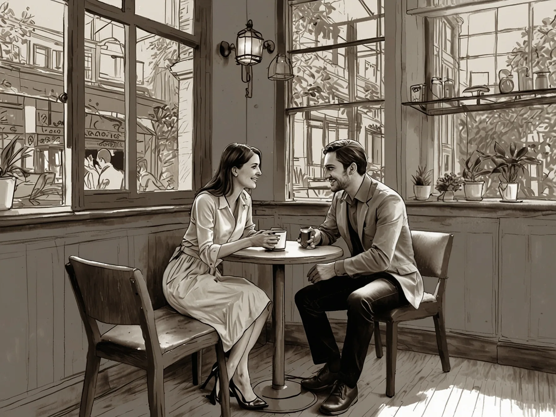 Two friends sharing a laughter while looking at a meme on their phones, illustrating the importance of humor and light-hearted communication in romantic interests.