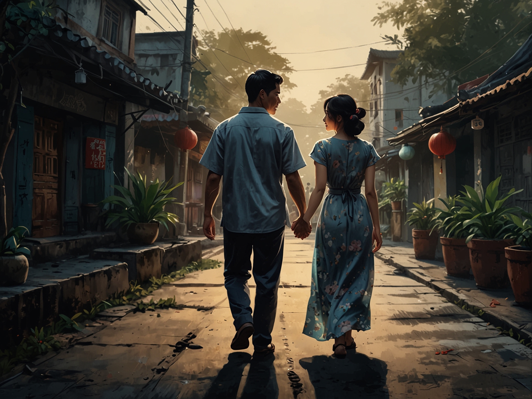 A poignant moment highlighting the emotional struggles of characters in Vietnamese romantic films, reflecting their inner pains and aspirations.