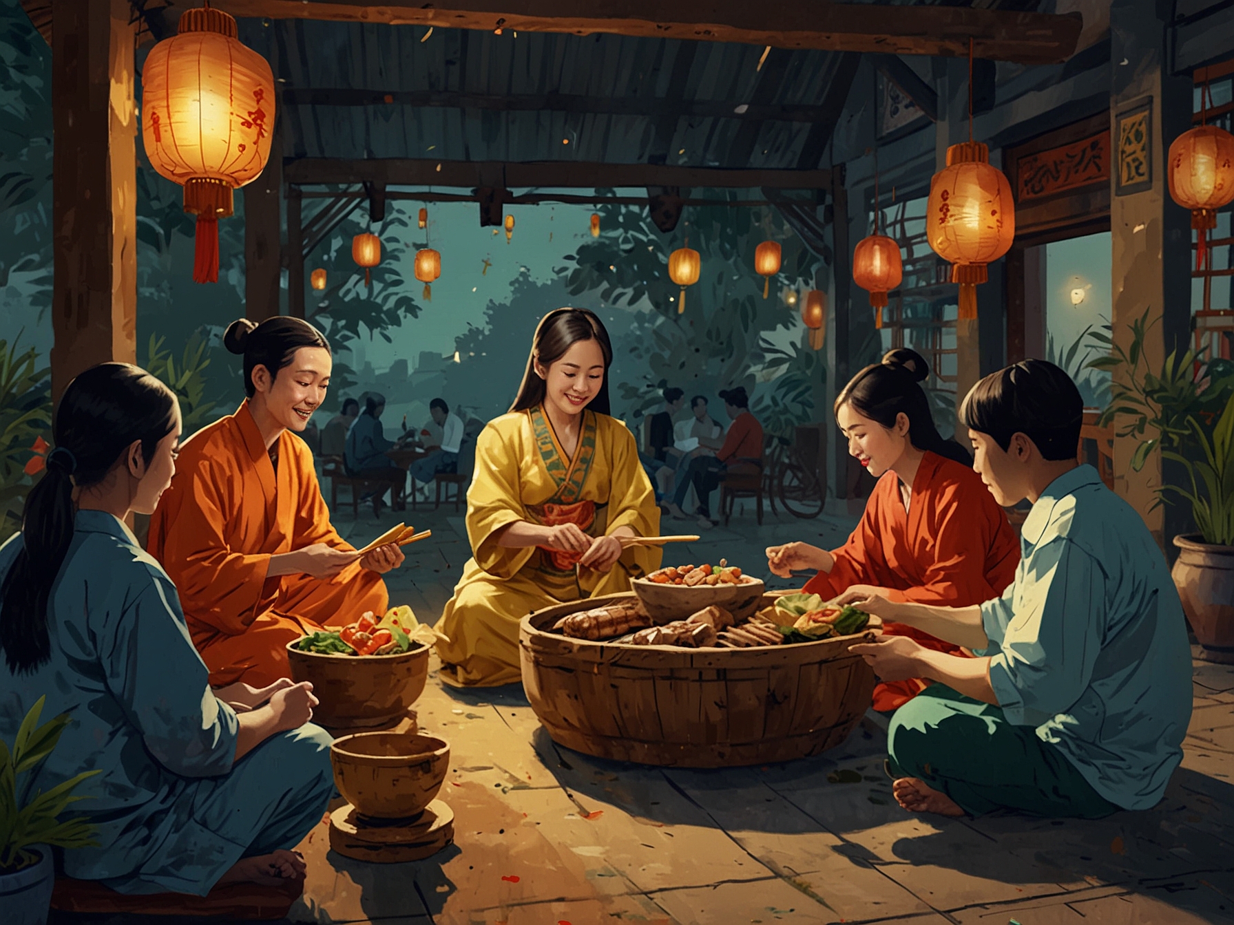 An artistic music video setting vividly portraying the themes of love and longing in Vietnamese music, highlighting contemporary artistic expressions.