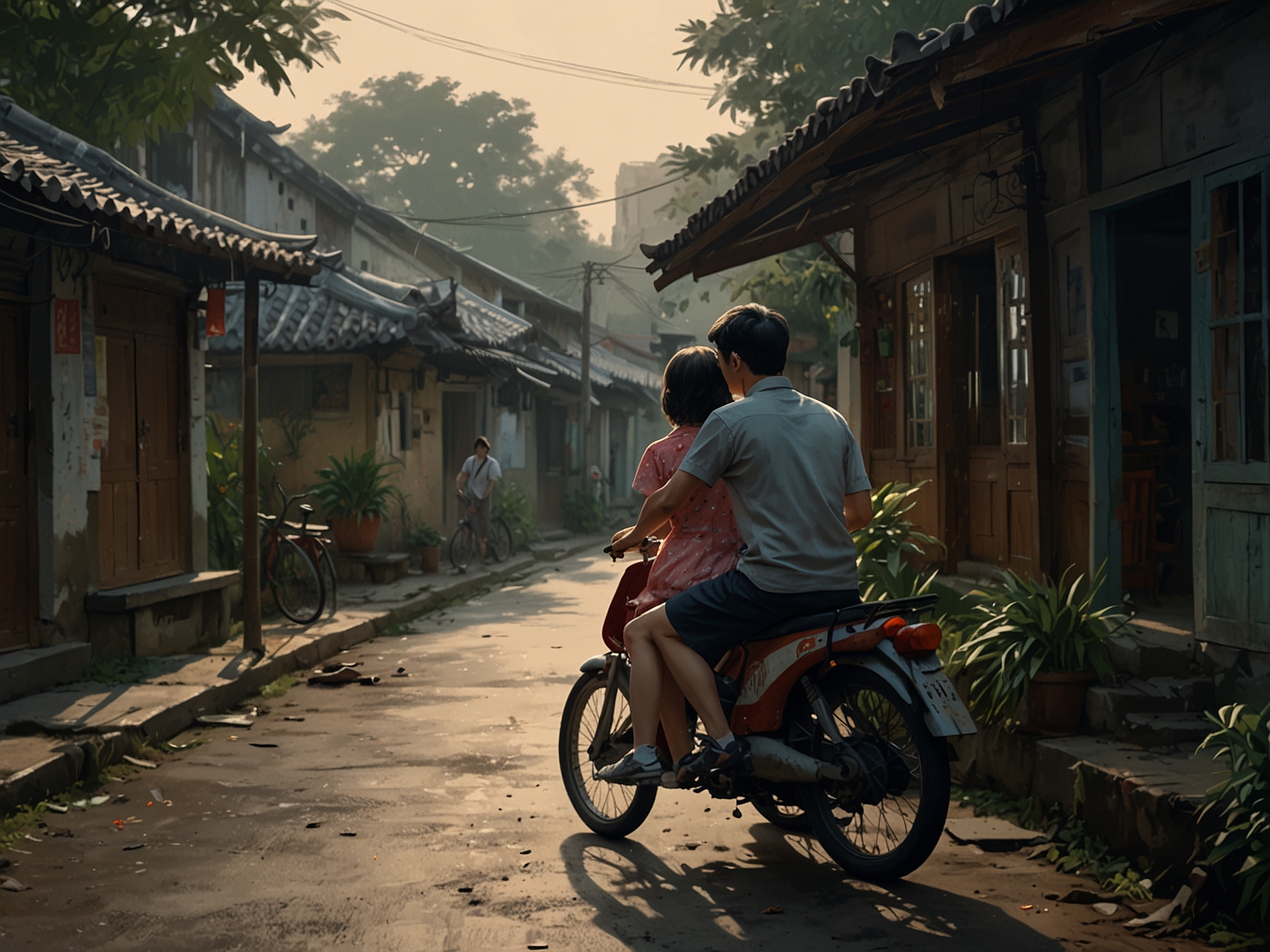 A vibrant scene from the movie 'Em Chưa 18', showcasing youthful love and the innocence of first emotions, inviting viewers into a world of romantic fantasies.