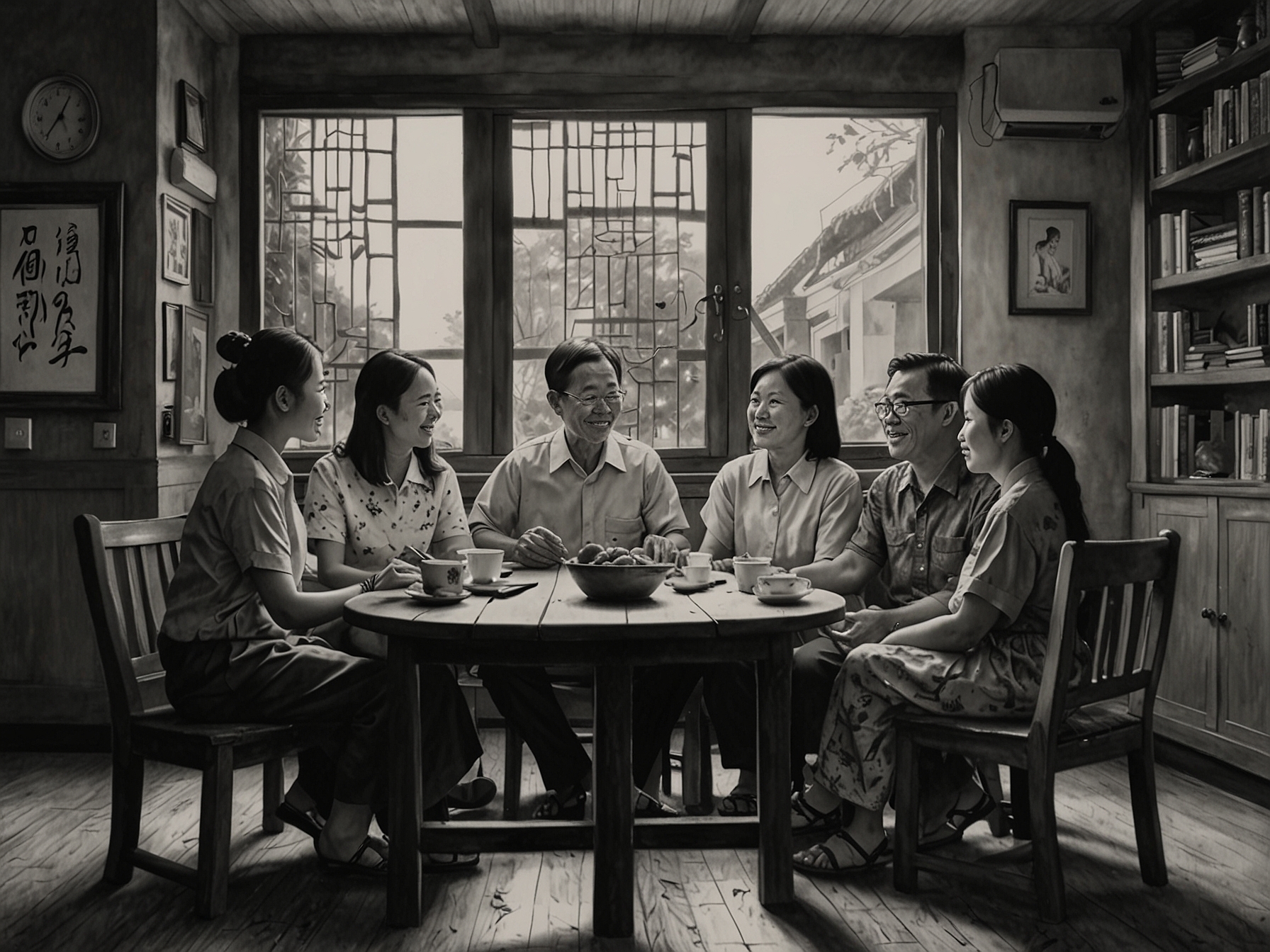 A comedic yet thought-provoking scene from 'Cua Lại Vợ Bầu', displaying humor intertwined with social issues, encouraging audiences to reflect on their own experiences and relationships.