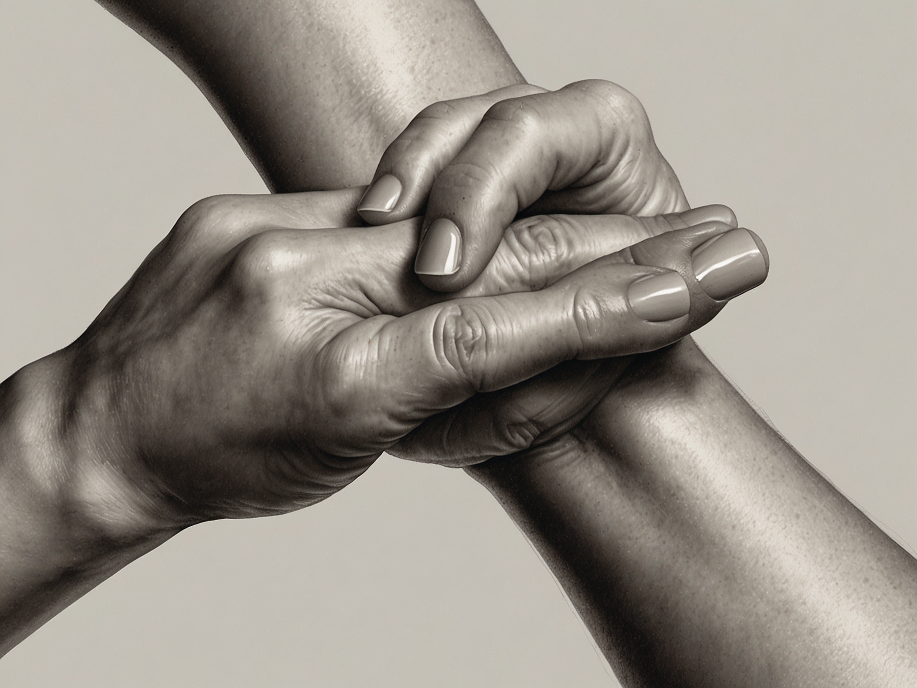 A close-up of two hands gently brushing against each other, symbolizing the subtle yet powerful connections formed through flirting and touch.