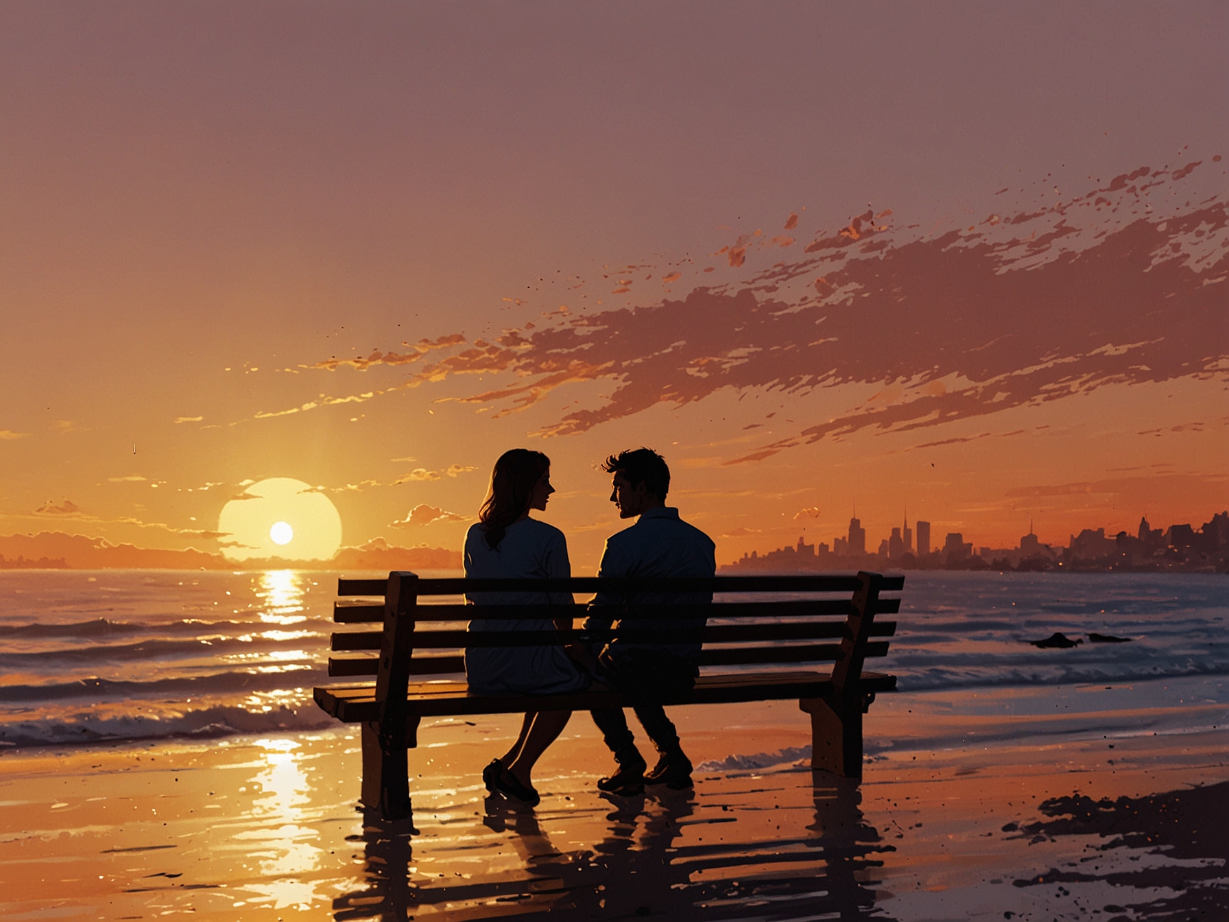 A scenic sunset highlight a couple enjoying a romantic date, portraying the right moments to initiate flirtation and deepen connections.