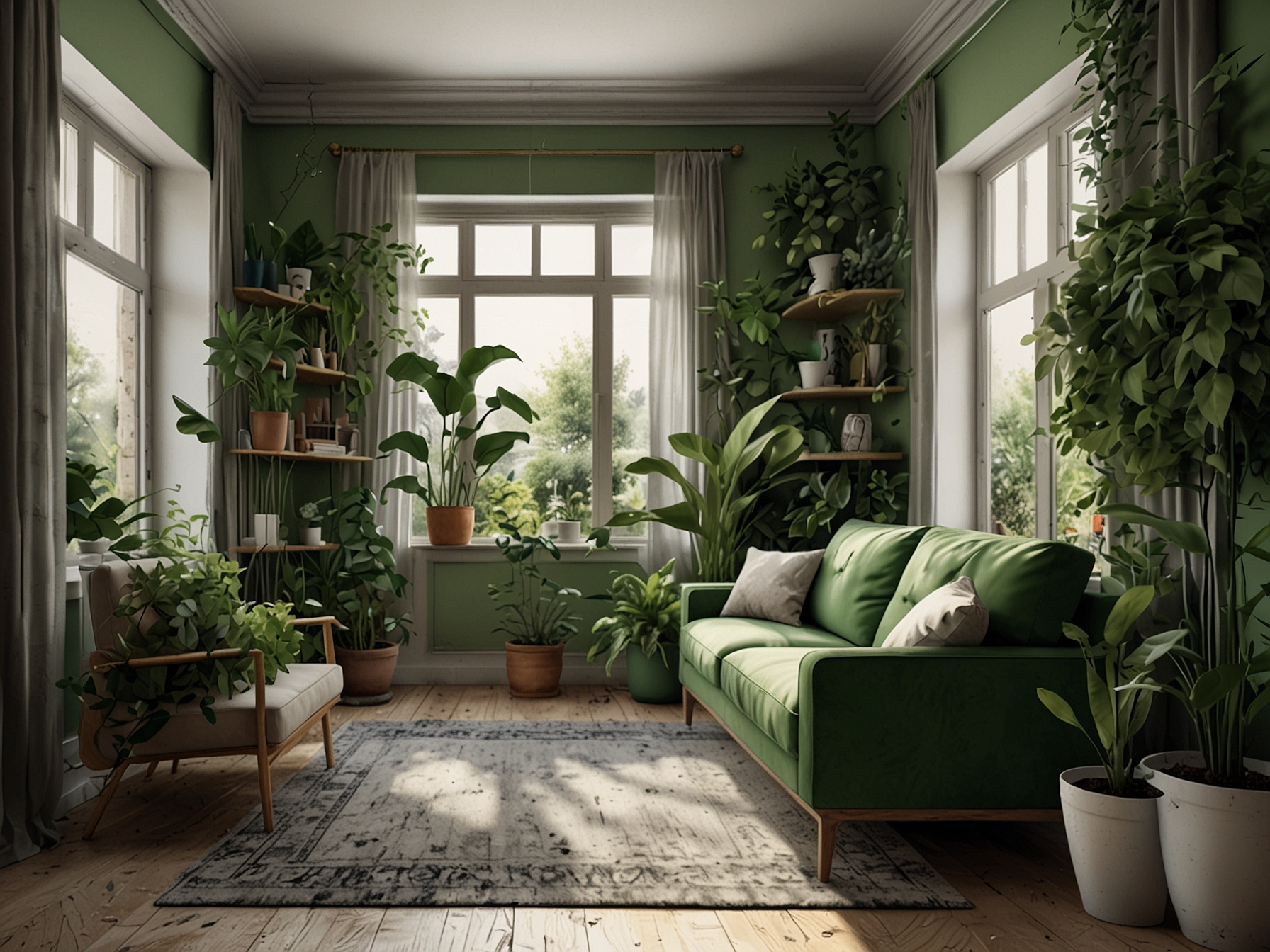 A corner of a room filled with vibrant green plants, illustrating the importance of nature in home design and the refreshing vibe they bring to the space.