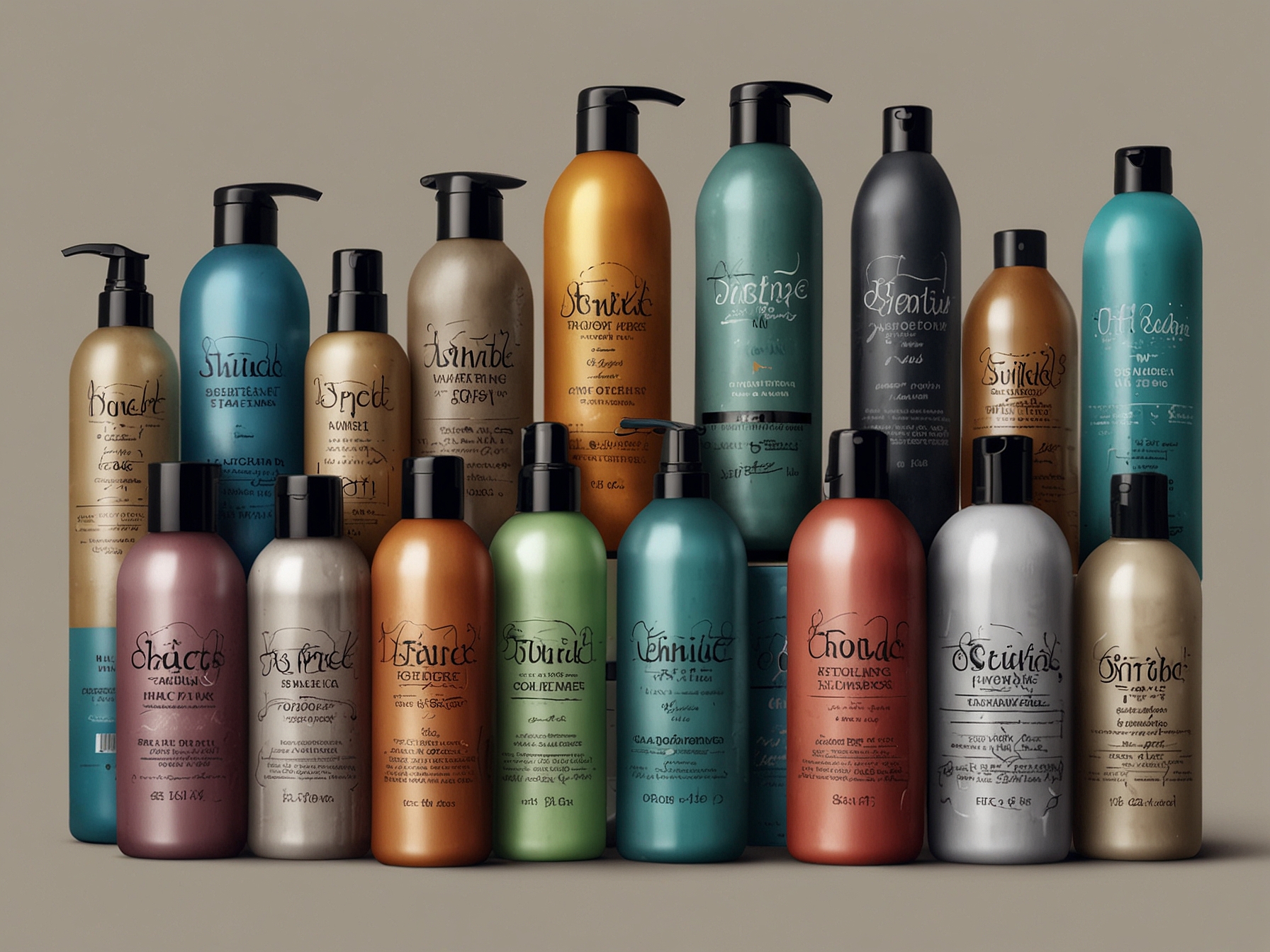 A collection of hair care products, including shampoos, conditioners, and styling gels, illustrating the variety of options available for different hair types.