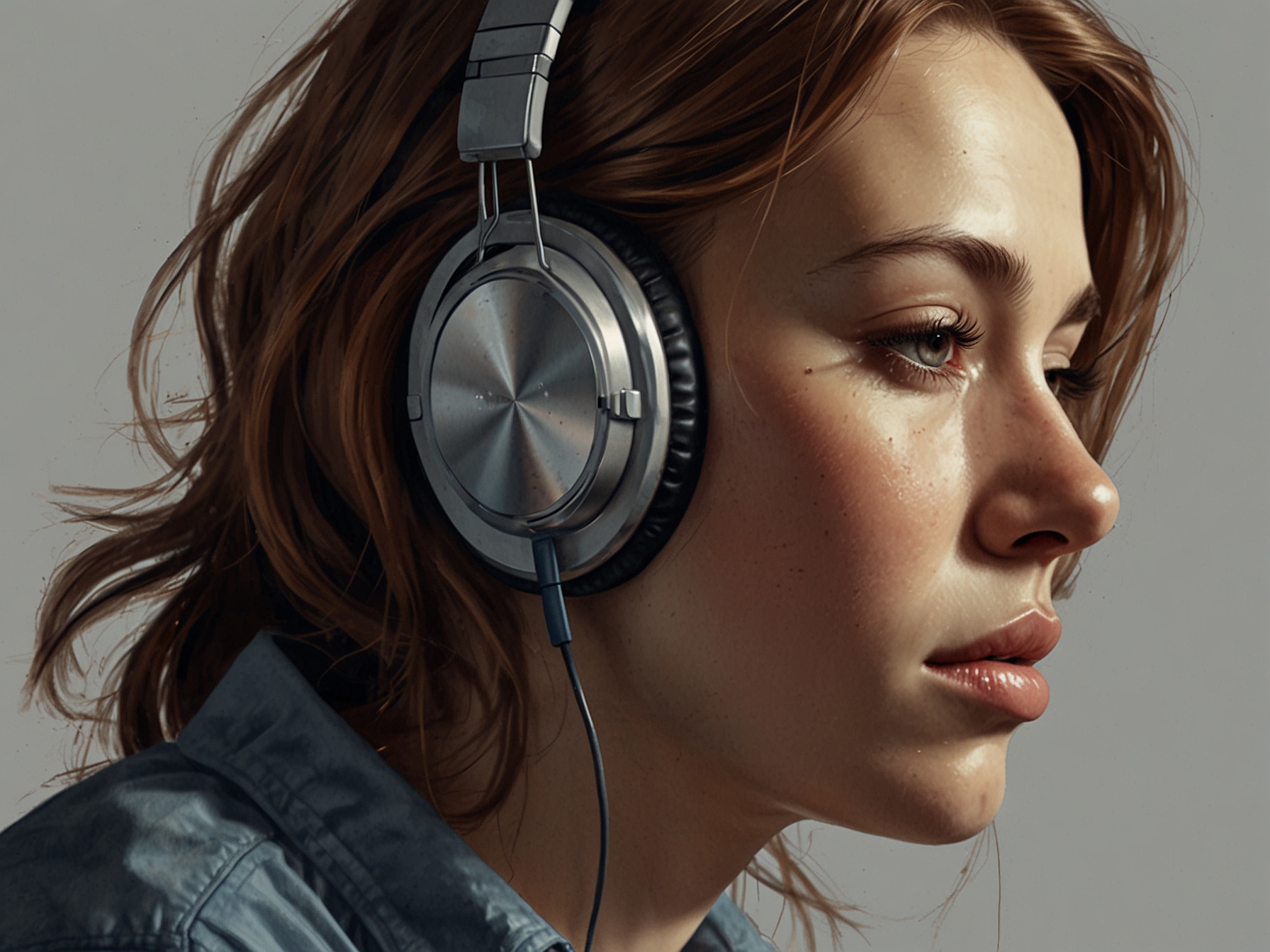 A person listening to music with deep emotions reflected on their face, illustrating how music can provide comfort and a sense of connection during moments of sadness.