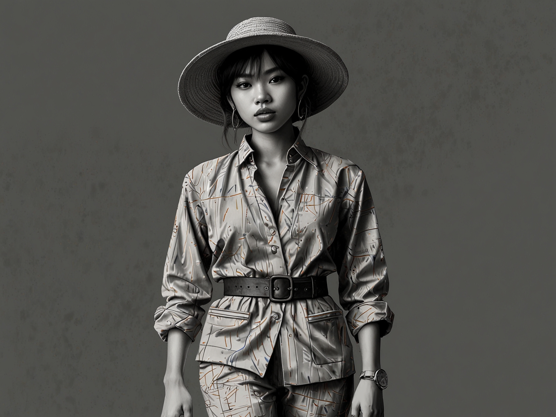 A confident young person posing in a bold and unique outfit that reflects their individuality, embodying the spirit of self-expression through fashion in contemporary Vietnam.